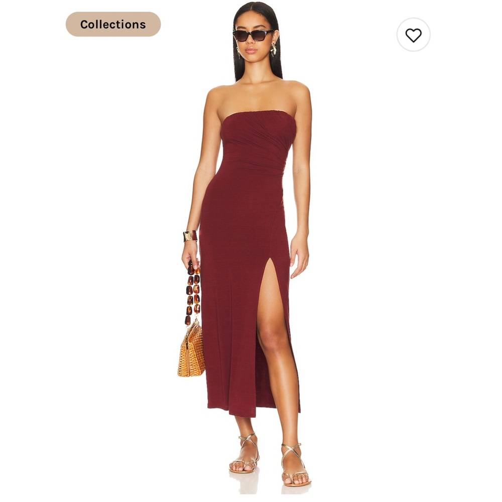 Free People Hayley Midi Dress in Russet Acorn